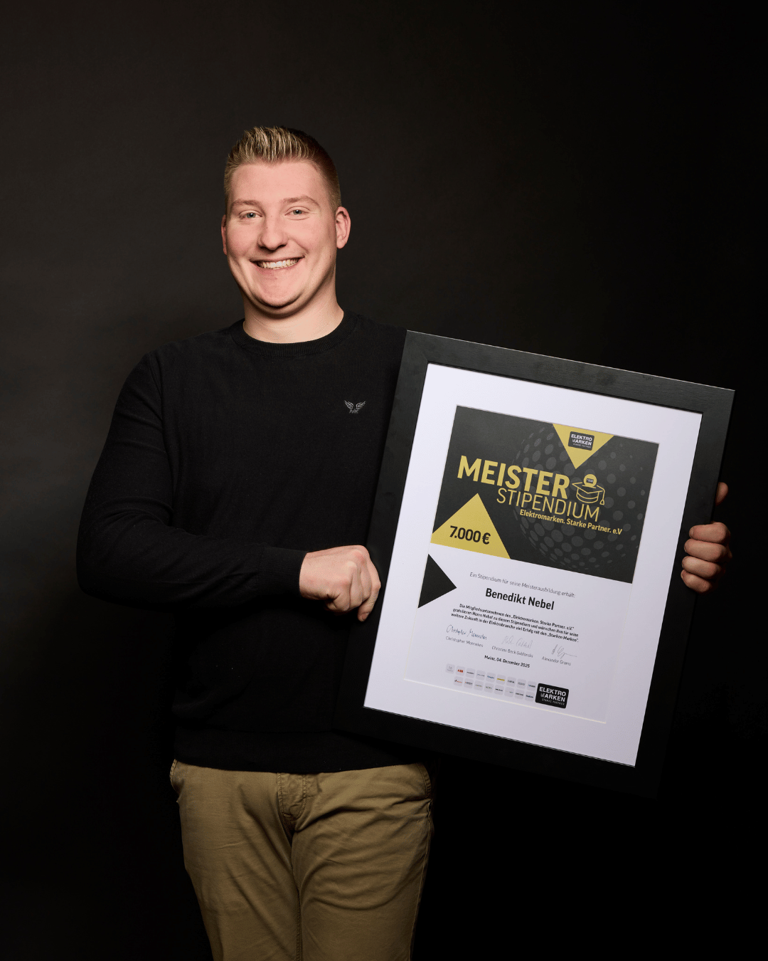 Elektromarken Starke Partner Meisterstipendiant 2025 Benedikt Nebel