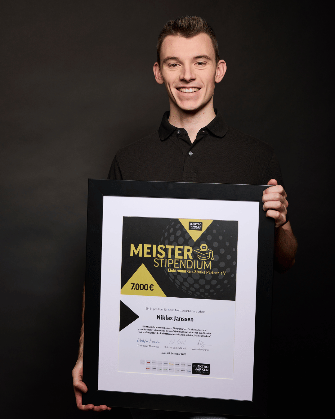 Elektromarken Starke Partner Meisterstipendiant 2025 Niklas Janssen